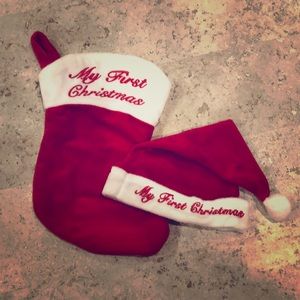 CHRISTMAS STOCKING & HAT